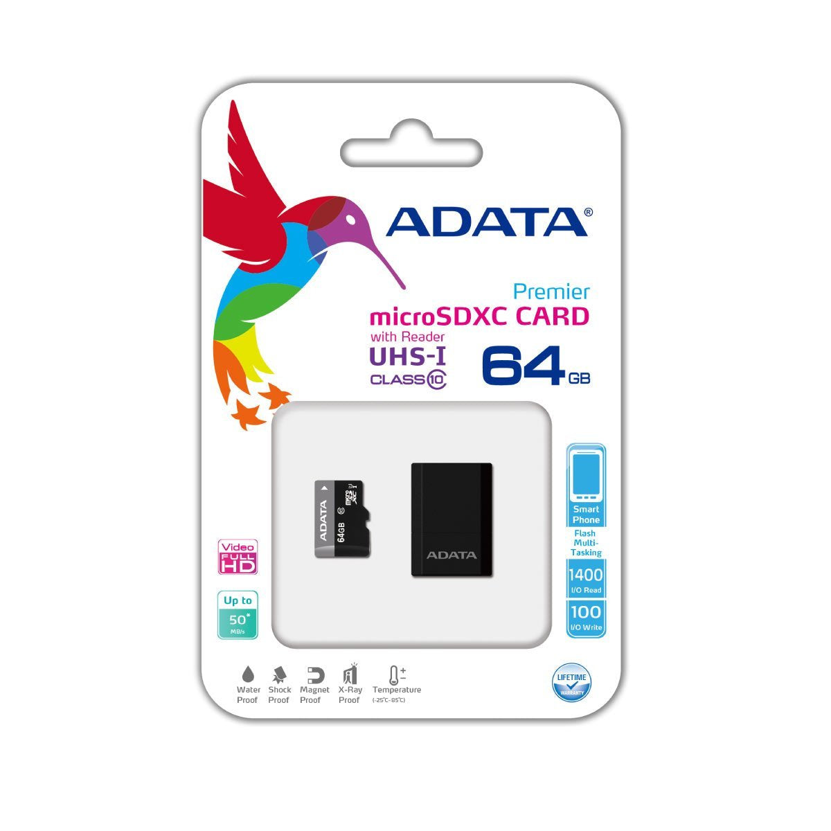 Adata Premier 64Gb Microsdhc/Sdxc Uhs-I U1 Class 10 Memory Card With Adapter (Ausdx64Guicl10-Ra1)
