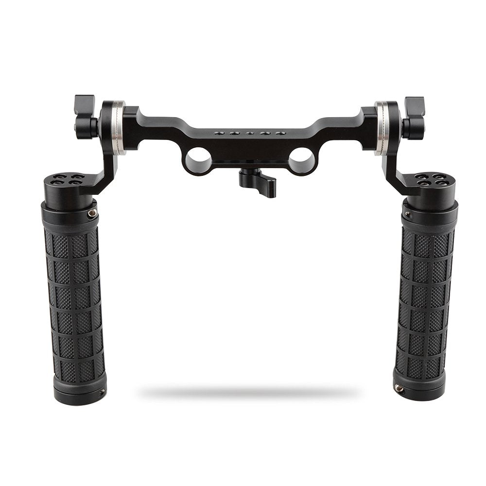 Camvate 15Mm Rod & Soft Rubber Grip Shoulder Mount Rig With Rosette Standard Accessory For Dslr(Black,M6 Thread,31.8 Mm)   1548