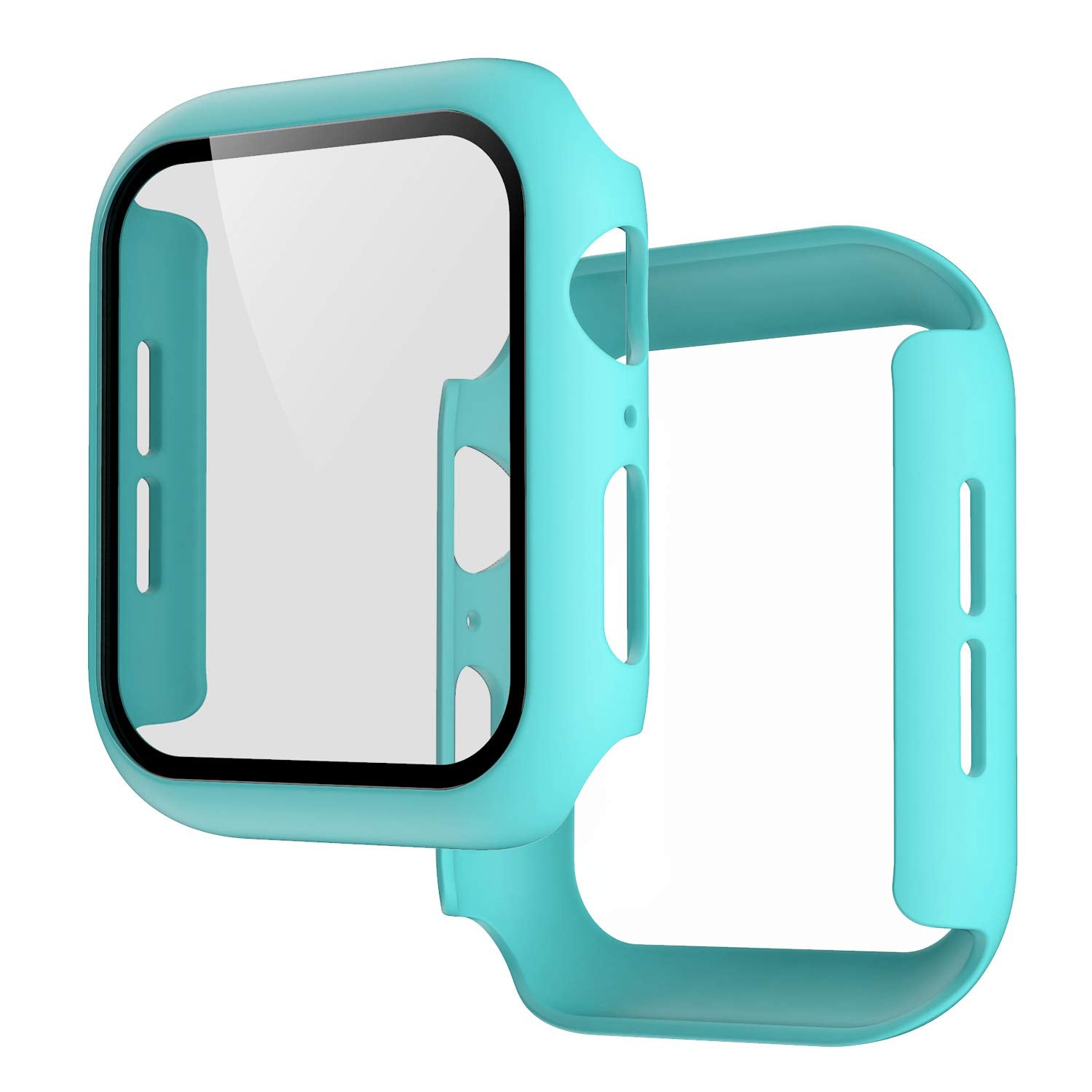Pokanic Compatible With Apple Watch Se 6 5 4 3 2 1 Series Iwatch 9H Tempered Glass Case Full Body Screen Protector Cover Wireles