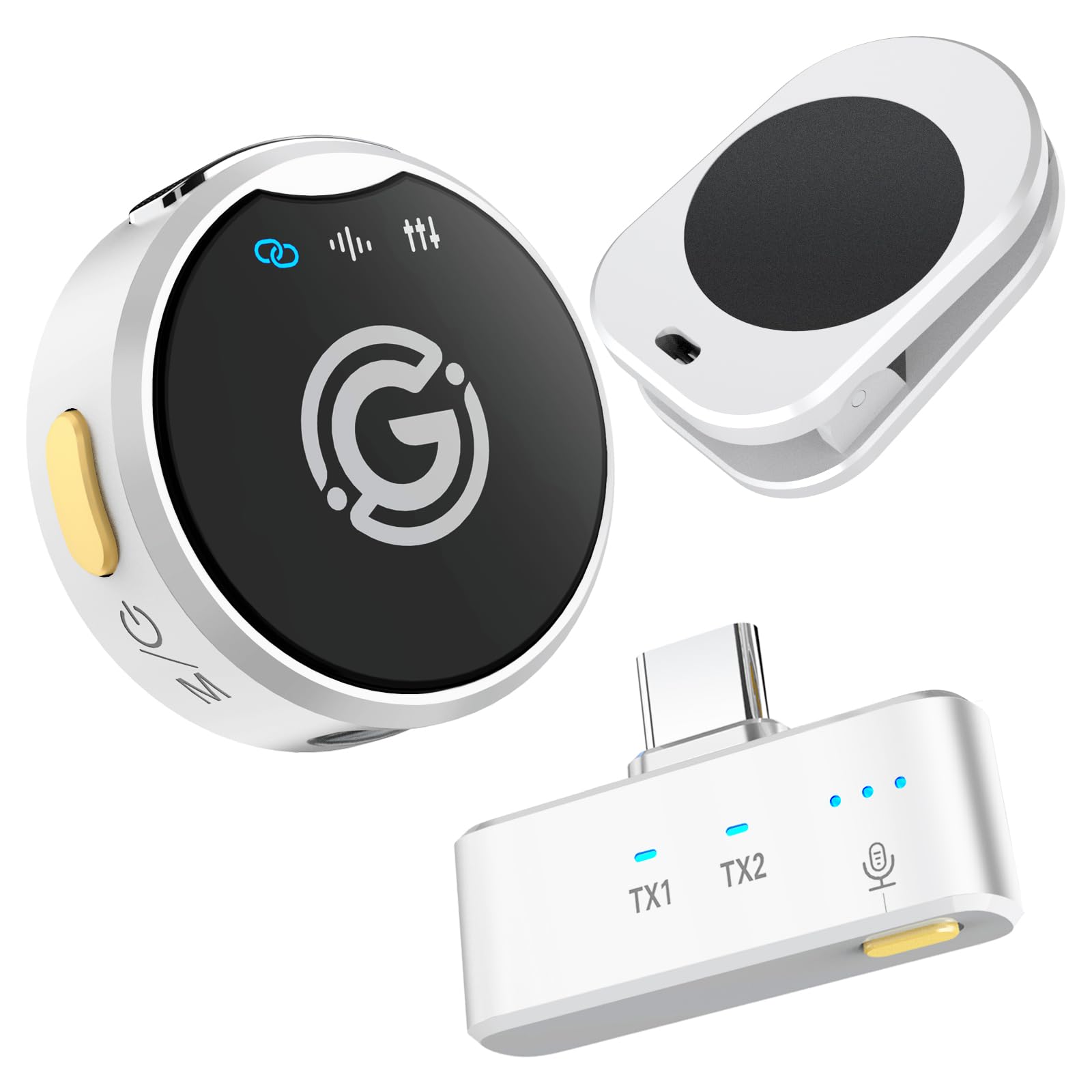 Gamiity Wireless Lavalier Microphone For Iphone 15 & Android, Usb C Mini Lapel Microphone Wireless, Noise Cancellation, Plug And