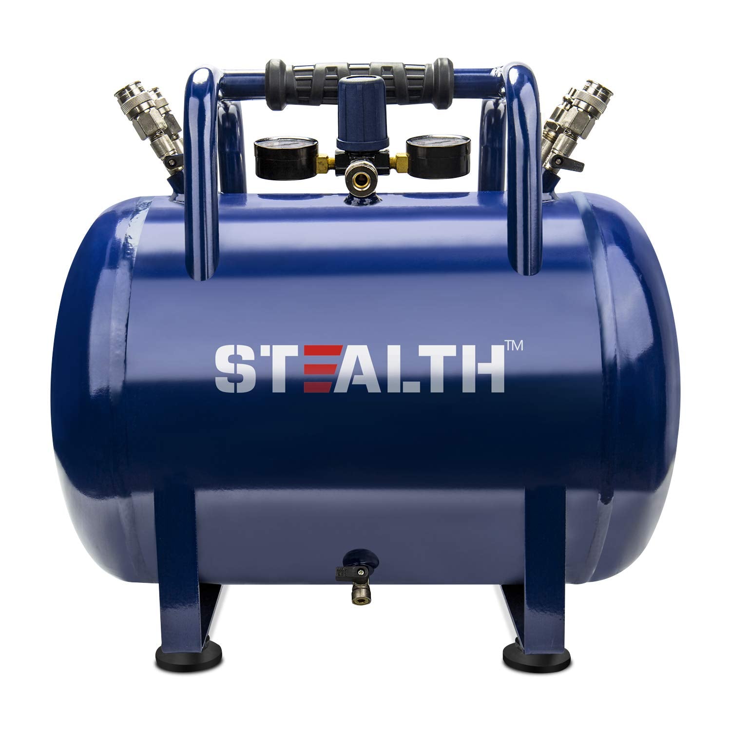 Stealth Air Tank, High Pressure 10 Gallon Air Tank With Maximum 225Psi Pressure, Rubber Reinforced Handle Design (Blue, Saa 110T