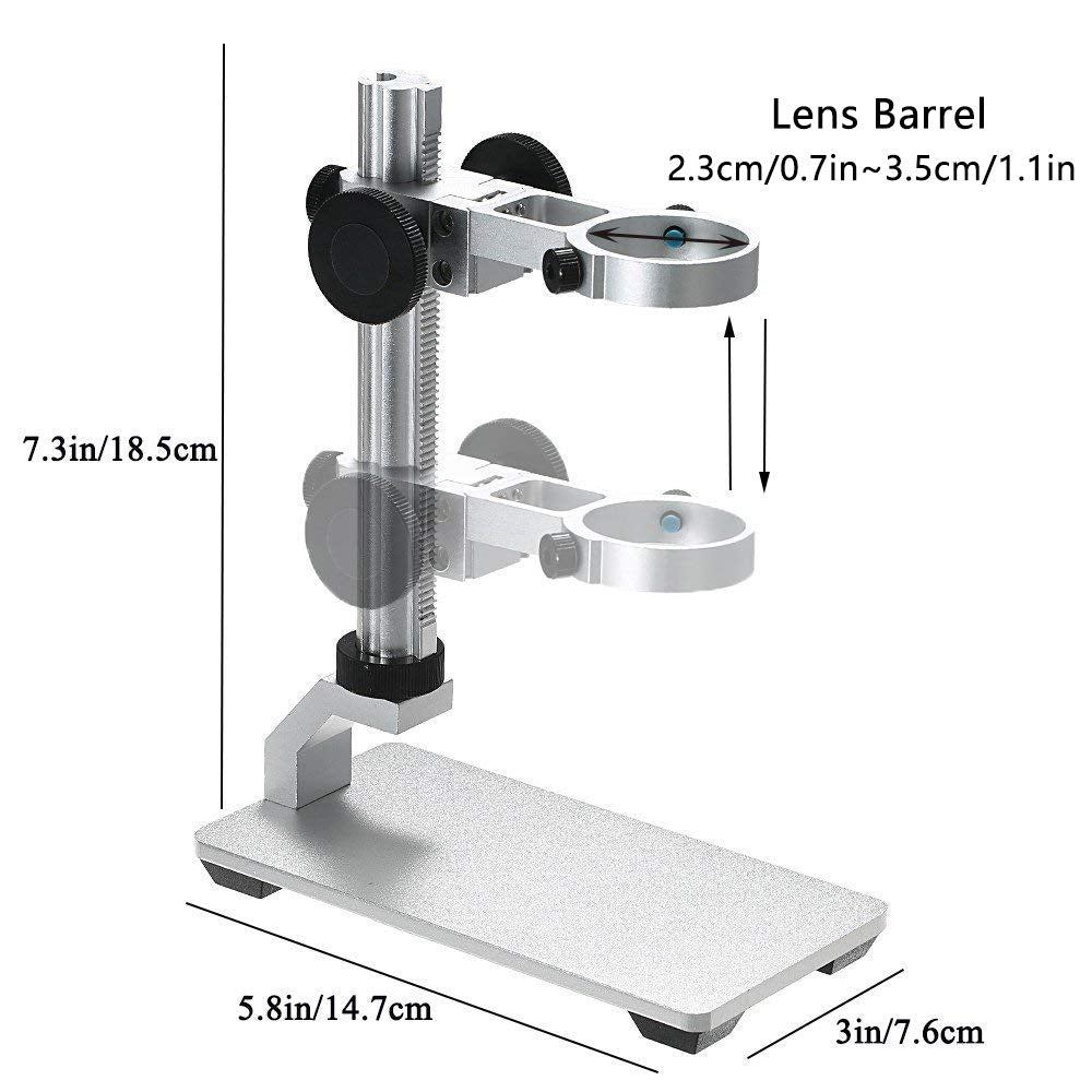 Aluminum Alloy Stand Holder For Usb/Wi Fi Digital Microscope, Bysameyee Universal Diameter Metal Mount With Microscope Carrying