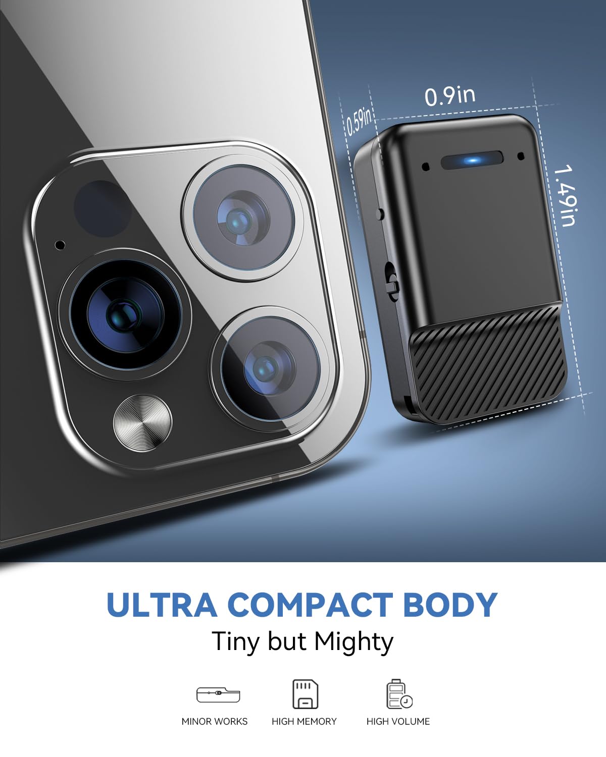 Magnetic Voice Recorder,64Gb Audio Recorder,Digital Voice Recorder With Al Triple Noise Cancellation,Voice Activated Recorder Wi