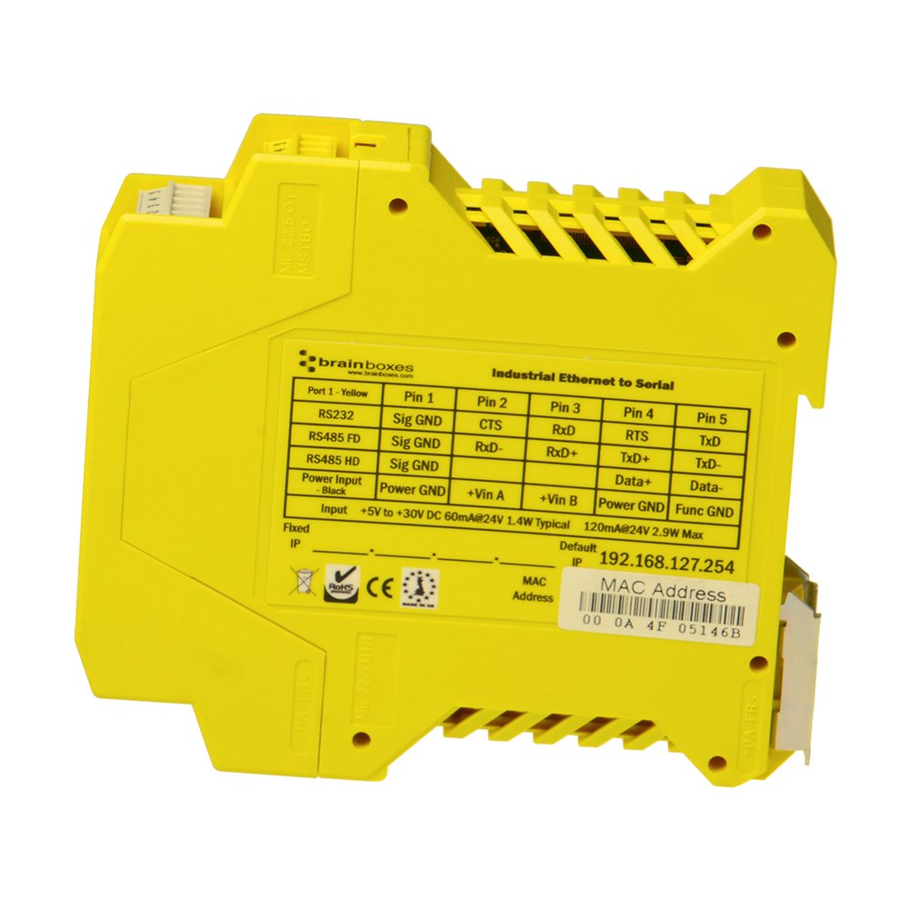 Brainboxes Device Server   2 Ports   10Mb Lan, 100Mb Lan, Rs 232, Rs 422, Rs 485 (Es 522)