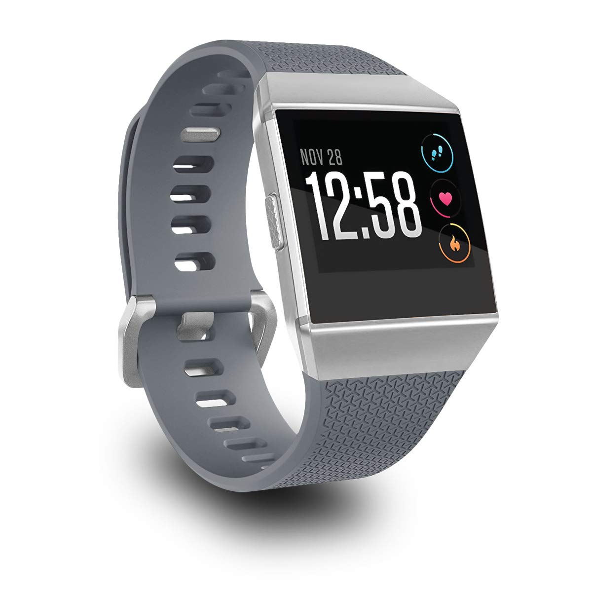 Aiunit Compatible With Fit Bit Ionic Bands For Men Women Silver Buckle, Large Small Replacement Strap Sport Accessory Wristband 