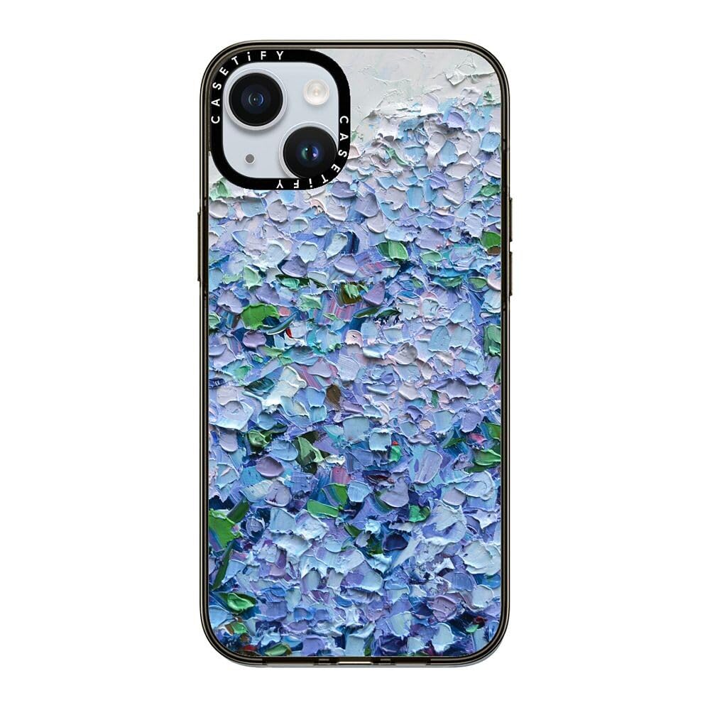 Casetify Compact Case For Iphone 15 Plus [2X Military Grade Drop Tested / 4Ft Drop Protection]   Nantucket Blue Hydrangeas   Cle