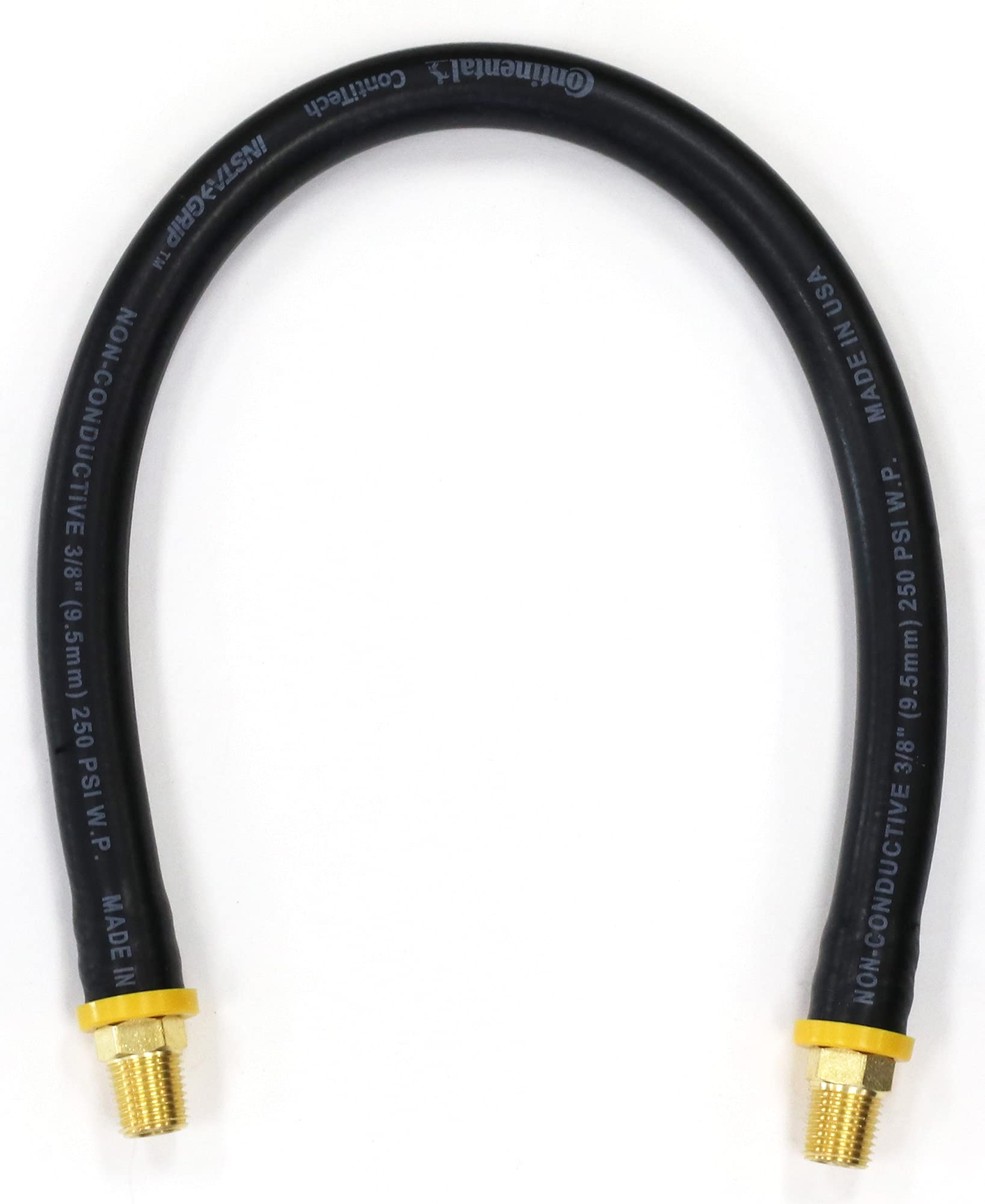 18-inch Short Air Compressor Hose: 1/4 Male NPT To 1/4 Male NPT Connections (Lead-Free Brass)