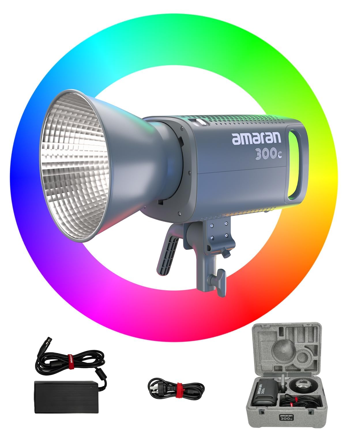 Amaran 300C Rgb Led Video Light,Bowen Mount, 2,500K 7,500K Cct With G/M Adjustment, App Control,Key Light,Studio Light,Photograp