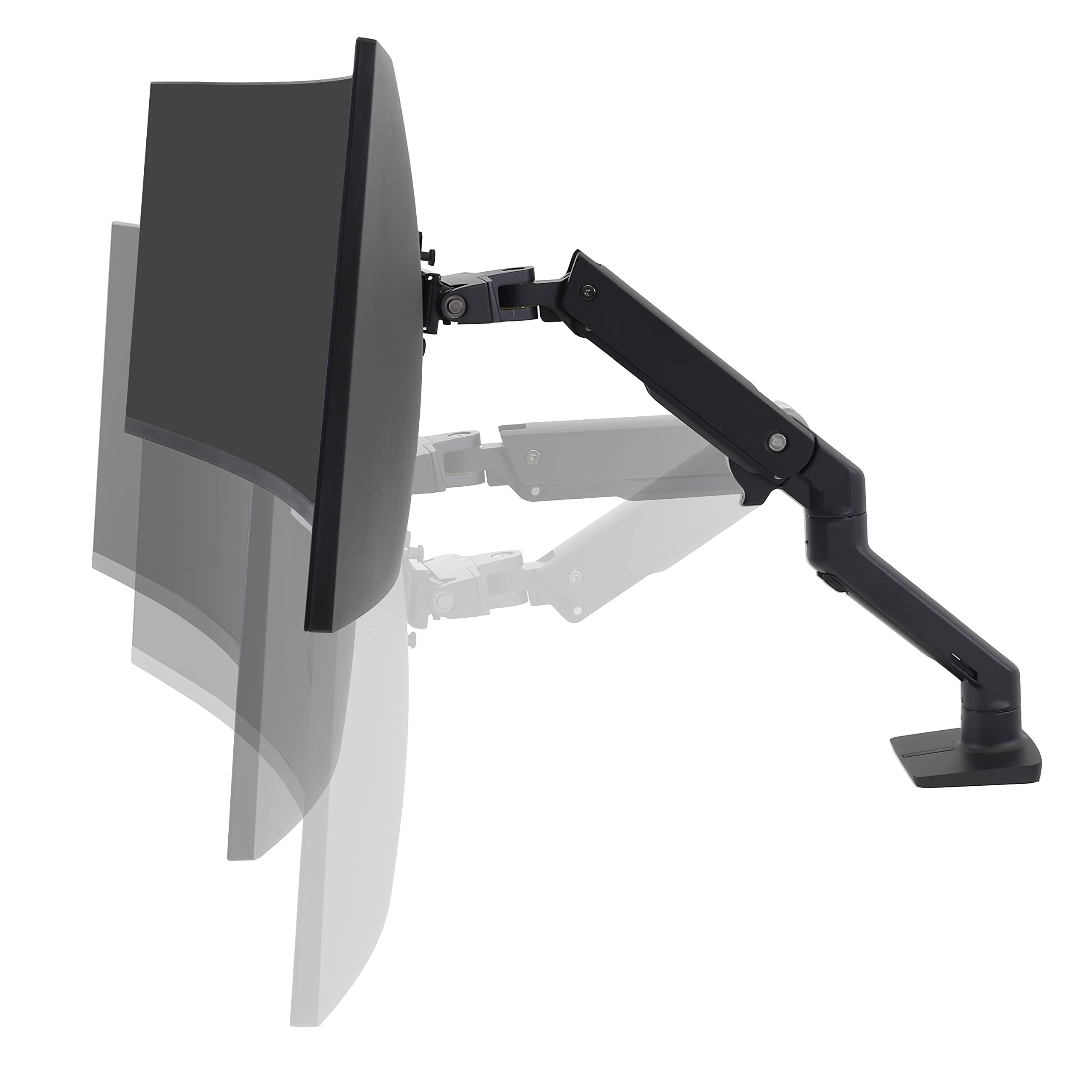 Ergotron � HX Premium Heavy Duty Monitor Arm, Single Monitor VESA Desk Mount � for Flat or Slight Curved Ultrawide Monitors Up to 49 inches, 20 to 42 lbs � Standard Pivot, Matte Black