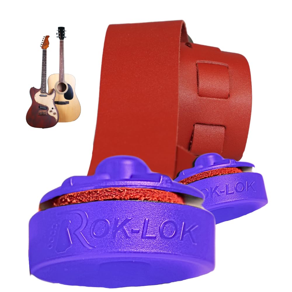 Rok Lok Universal Quick Change Guitar Strap Lock   Guitar Strap Locks Set   Protect Your Instrument With No Modifications Or Har