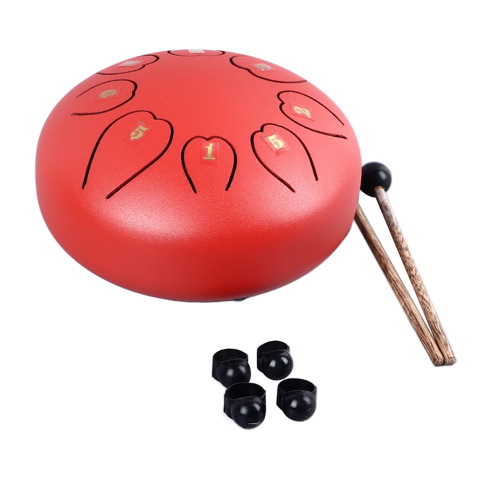 Honio Tongue Drum, 6 Inch Worryfree Drum For Education (Red)