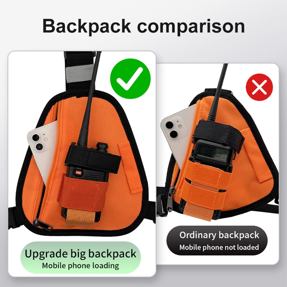 Lseng Radio Chest Harness Shoulder Radio Holster Chest Pack Adjustable Single Radio Pouch Two-Way Radio Holster For Motorola Ret