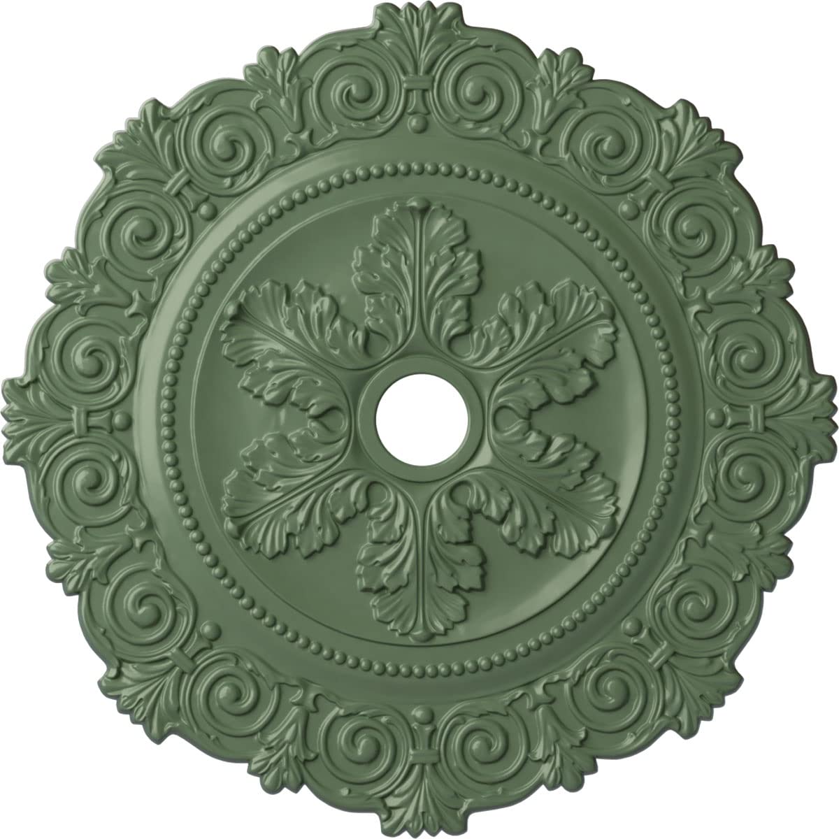 Ekena Millwork Scroll Medallion Ceiling Medallion, Athenian Green