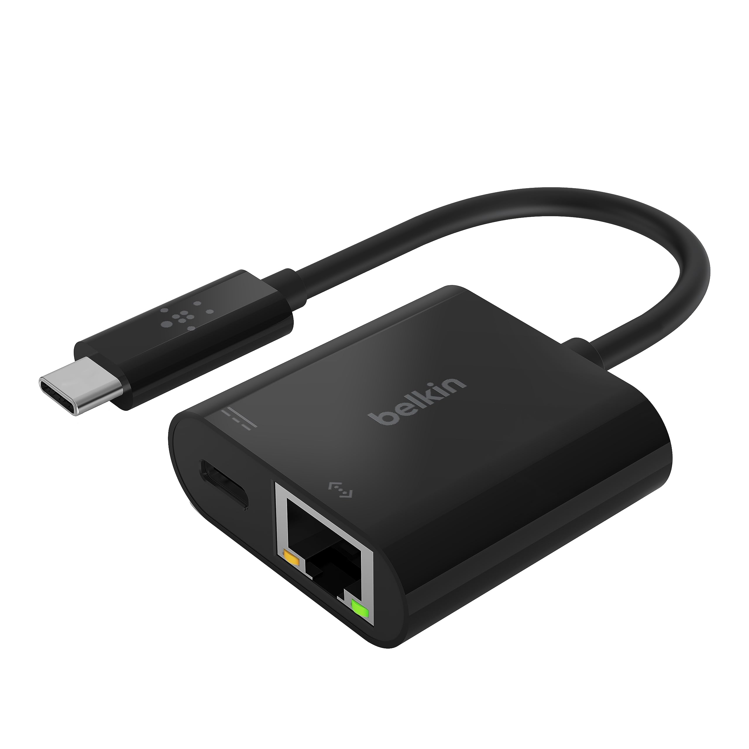 Belkin 60W Usb C To Ethernet + Charge Adapter   Gigabit Ethernet Port Compatible With Usb C Devices   Usb C To Ethernet Cable Fo