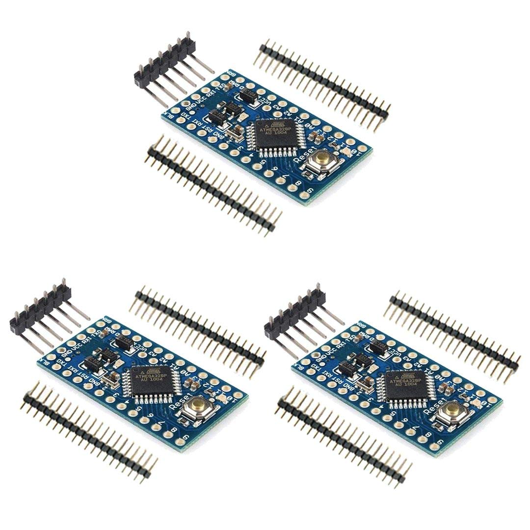 Hiletgo 3Pcs Pro Mini Atmega328P 5V/16Mhz Development Board Compatible With Arduino Pro Mini