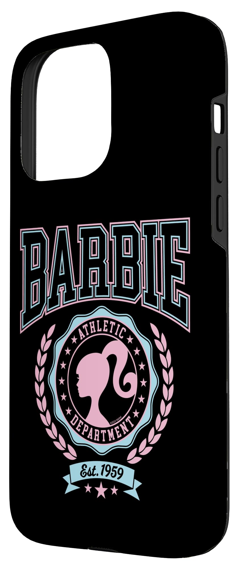 Iphone 15 Pro Max Barbie   Varsity Athletic Department Silhouette Logo Case