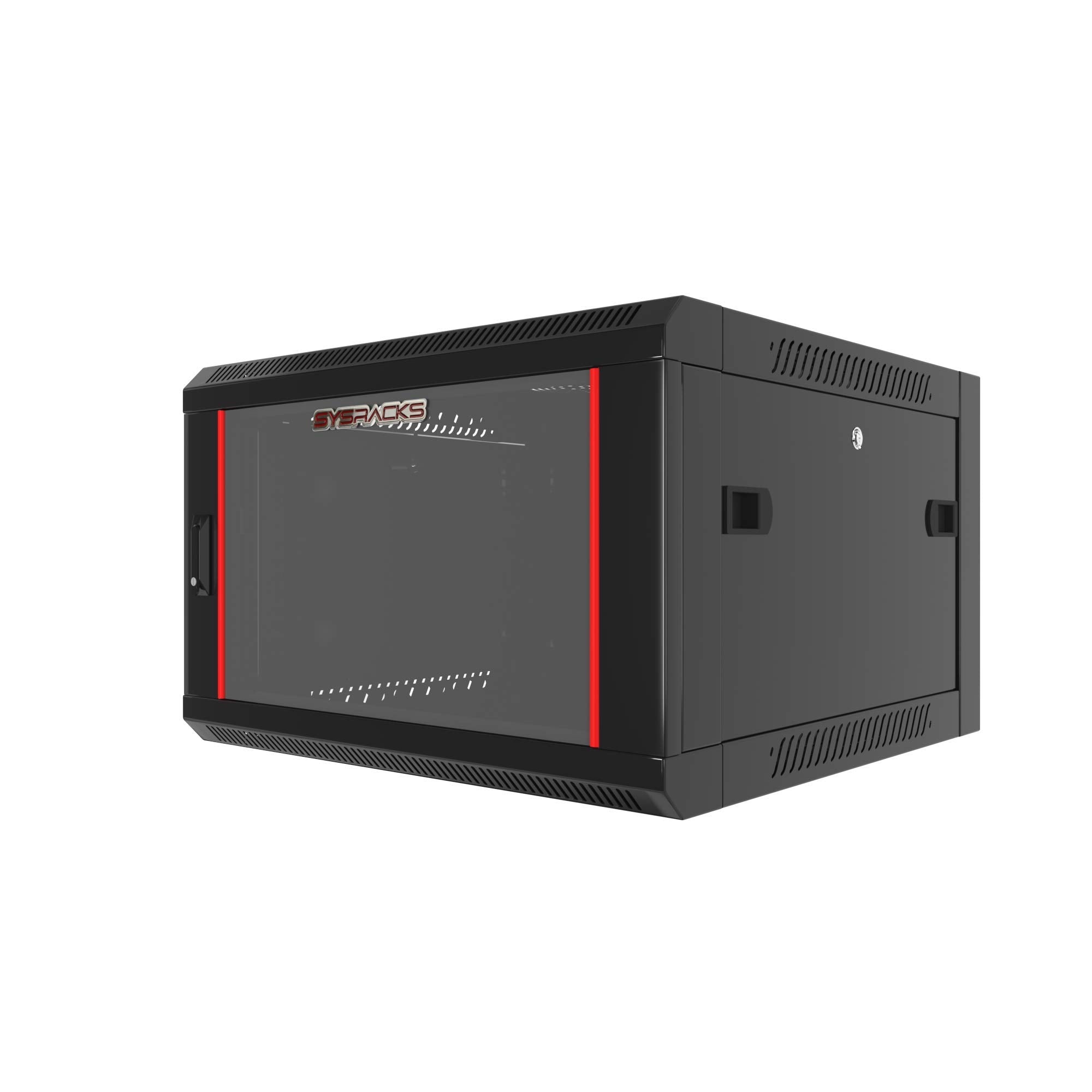 Wall Mount Server Rack Cabinet Locking Computer Cabinet Network Enclosure For Electronics Security Audio Video Av Equipment Data Rack 24 Inch Depth Server Cabinet (9U)