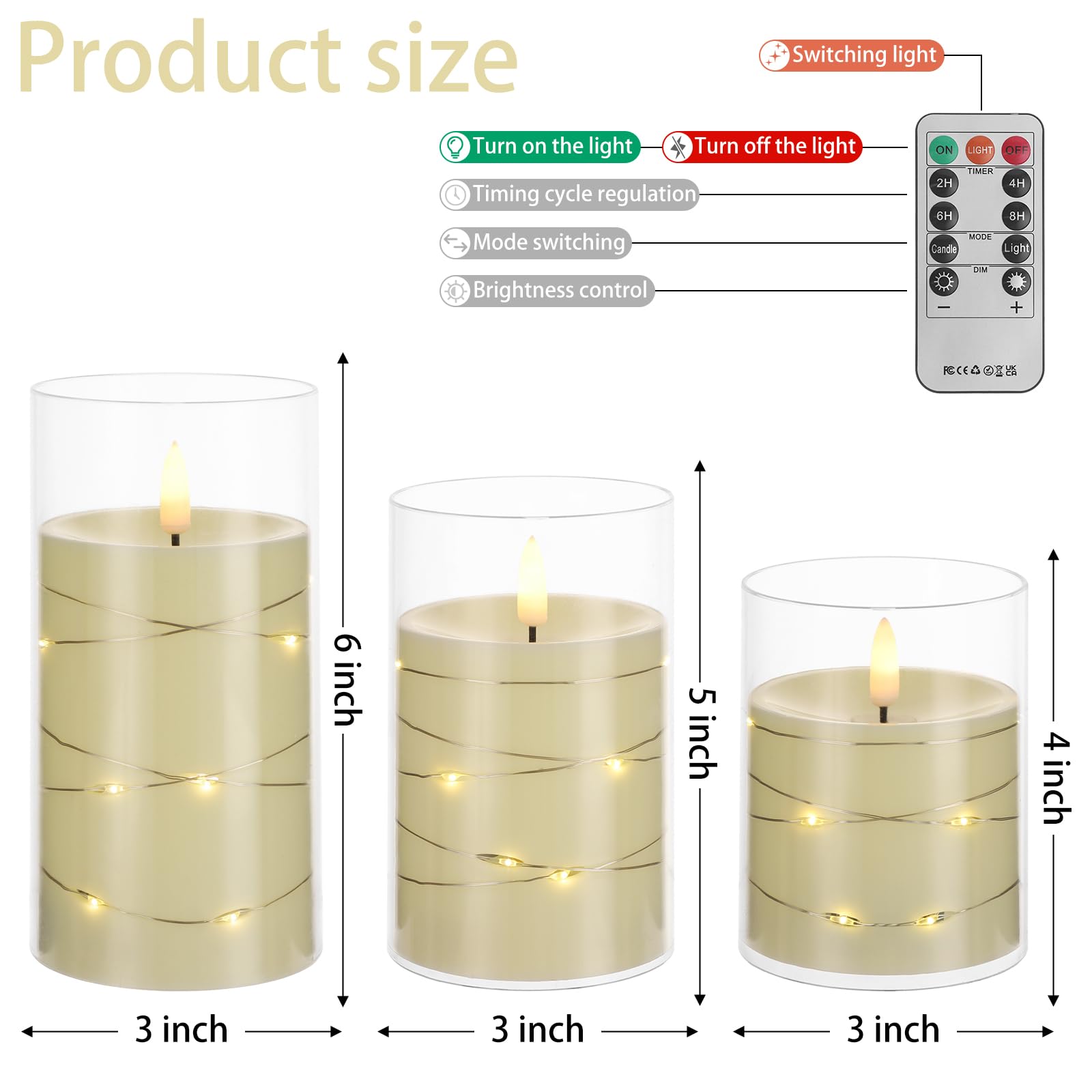 Flameless Candles, Battery Operated Led Candles With Remote And Timer Flickering Flameless Candle For Romantic Ambiance And Home