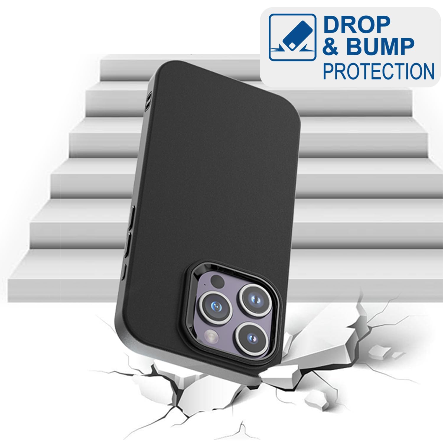 Tenoc Phone Case Compatible With Iphone 12 & Iphone 12 Pro, Black Case Anti Fingerprint Protective Bumper Matte Cover For 6.1 In