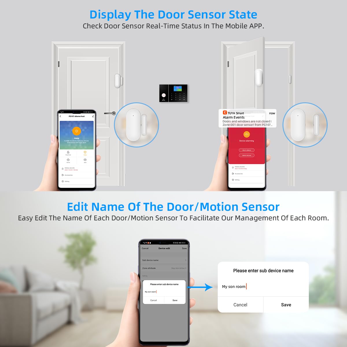 Alarm System For Home Security,Wifi+Gsm 4G Diy Alarm Kit With Phone App Alert, Door/Window Sensor, Remote, Work With Alexa And G
