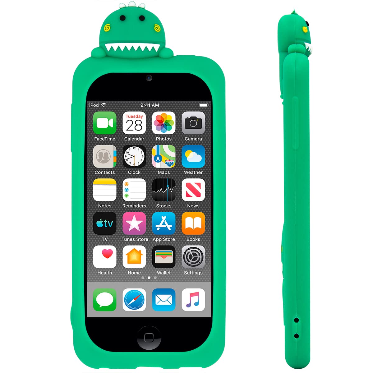 Megantree Cute Ipod Touch 7 Case, Little Dinosaur Ipod Touch 6 Case, Ipod Touch 5 Case, Animals Funny 3D Cartoon Soft Silicone S