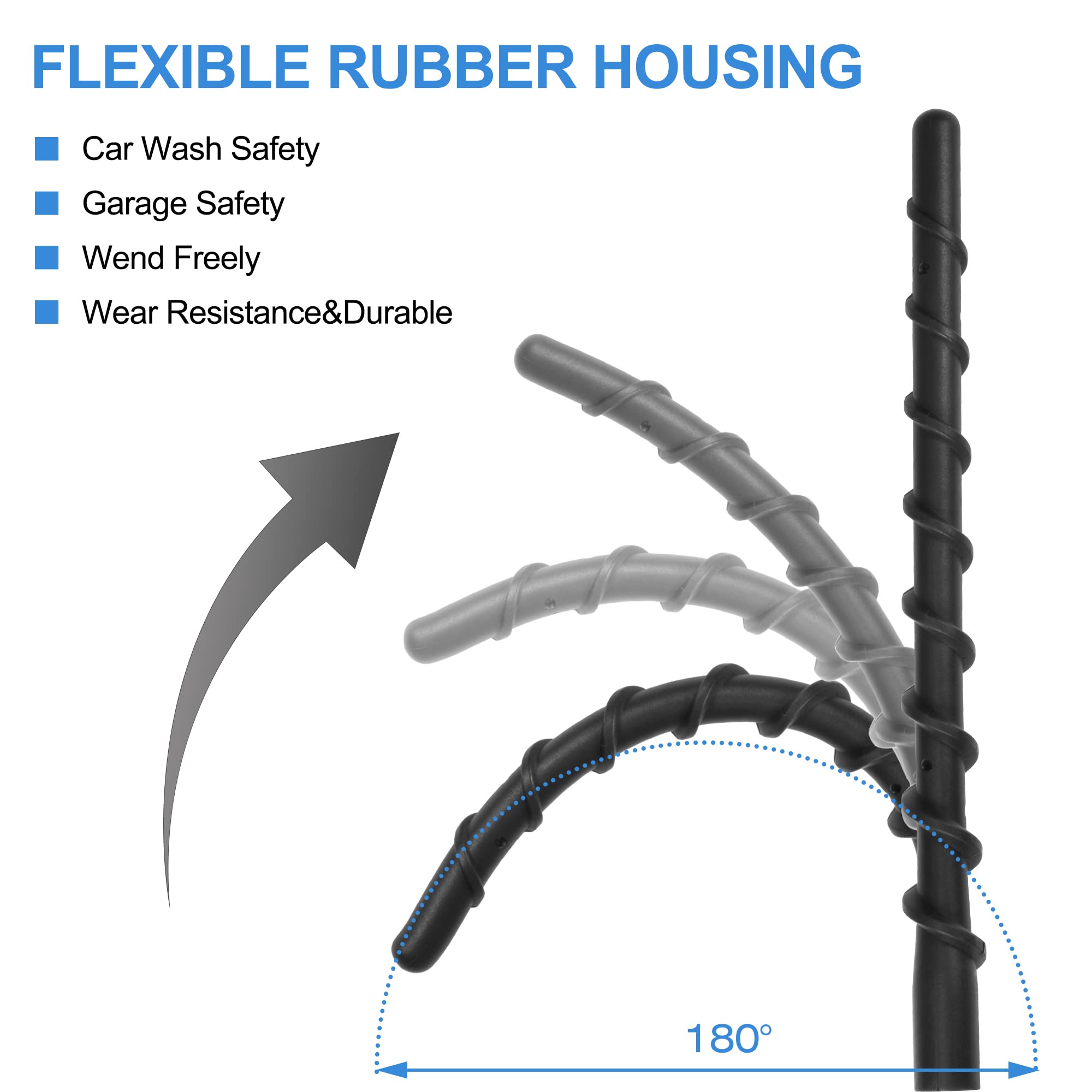 Ksaauto 7'' Spiral Short Car Truck Antenna For Gm Chevy Silverado 1500 2500 3500 Hd Traverse Equinox Gmc Sierra 1500 2500 3500 D