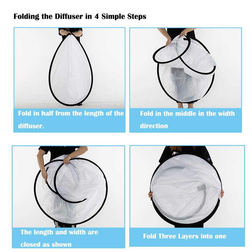Photography Light Diffuser Panel 59X39.3 Inches/ 150X100Cm Collapsible Sun Reflector Diffusion For Photo Studio Outdoor Lighting