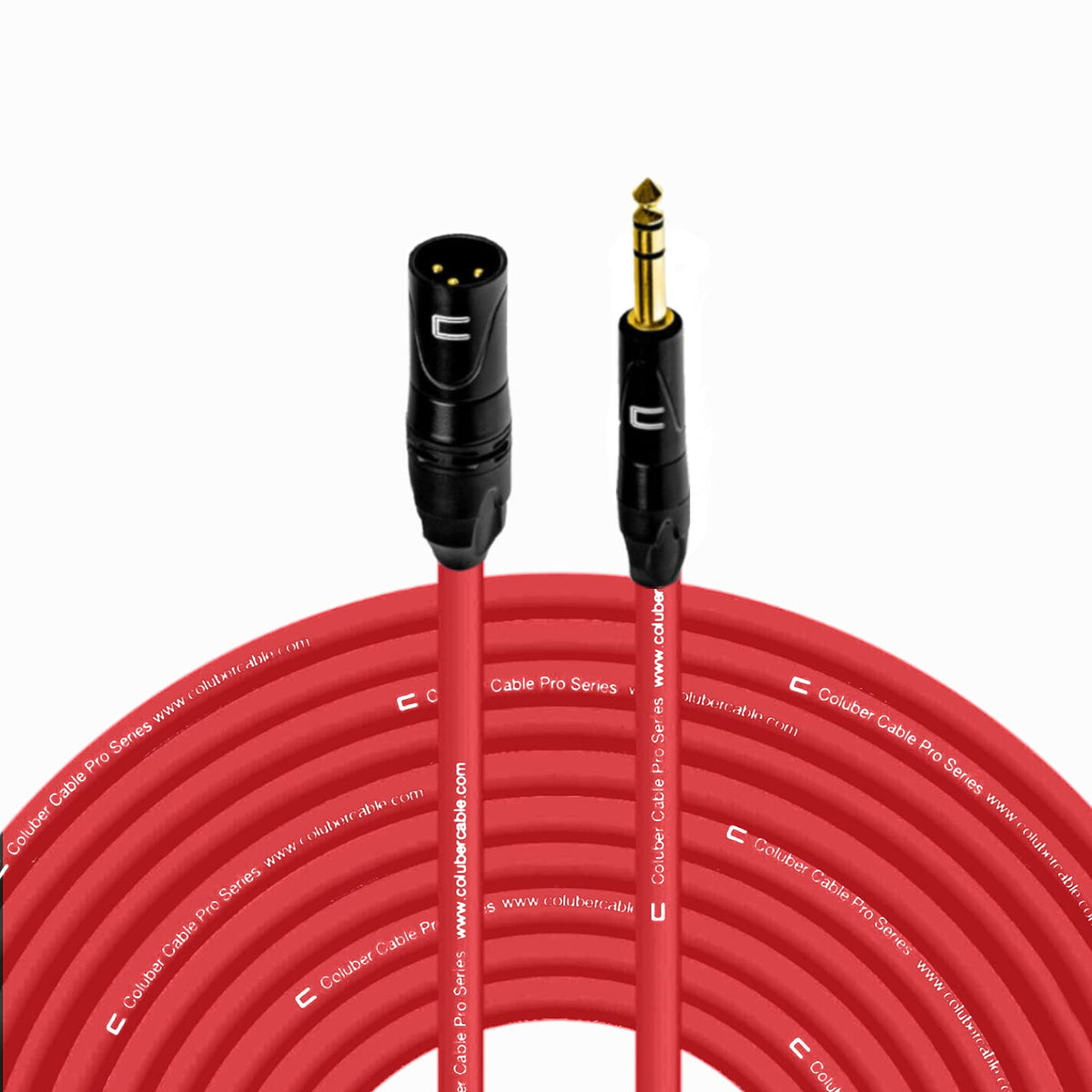 Balanced Xlr Cable Male To 1/4'' Trs - 100 Feet Red - Pro 3-Pin Microphone Connector For Powered Speakers, Audio Interface Or Mi