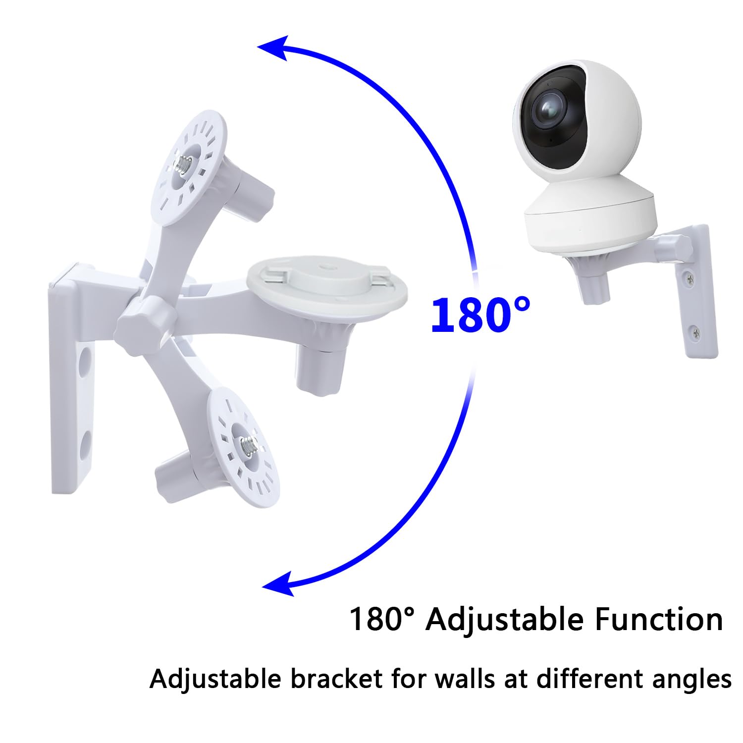 Tekcam Camera Wall Mount Compatible With Reolink E1 Pro/E1, 180� Adjustable Ceiling Camera Mount, Corner Camera Mount With Mounting Plate, Drill Installation, 2 Pack, White