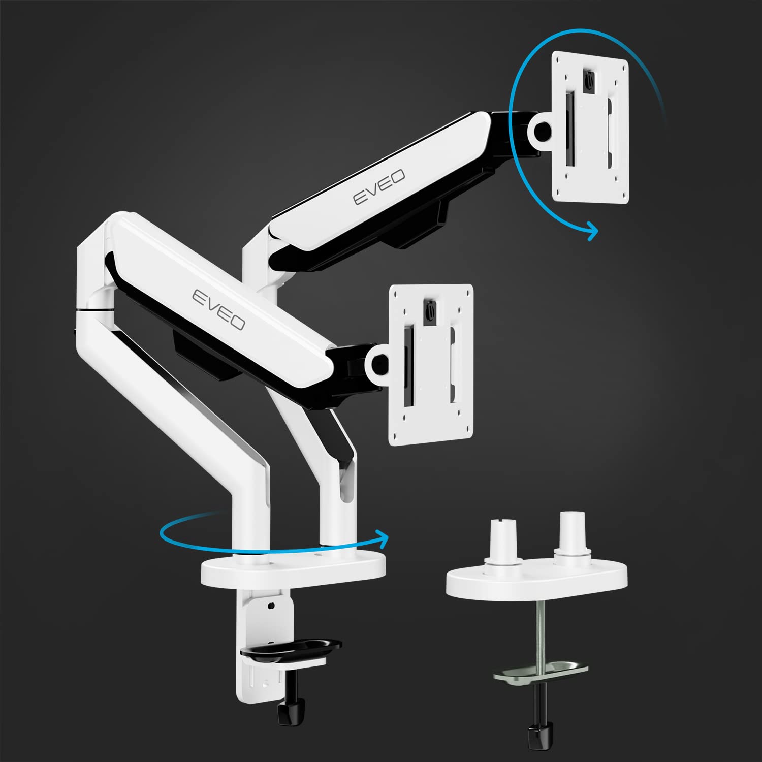 Eveo Premium Dual Monitor Mount 14 32    Dual Monitor Stand Vesa Bracket Adjustable Height Gas Spring Monitor Stand For Screen F