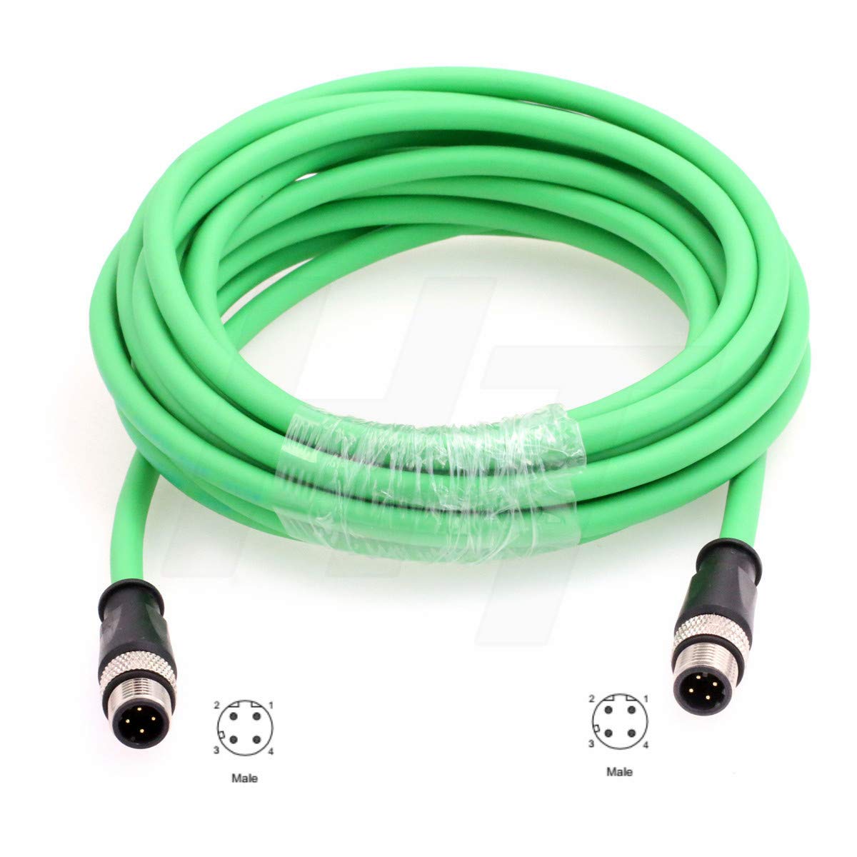 Hangton Ethernet Encoder Sensor Camera M12 4 Pin D Coded Male To M12 4 Pin D Coding Male Cable For Baumer Network Profinet Field