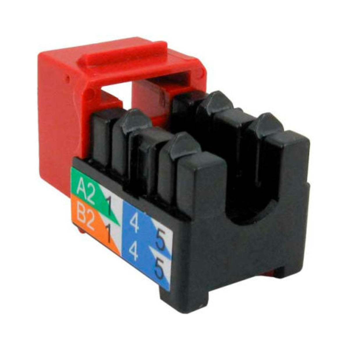 Vertical Cable Cat6 Rj45 Keystone Jack, V Max Series   Red Color   (50 Pack) Data Outlet Female