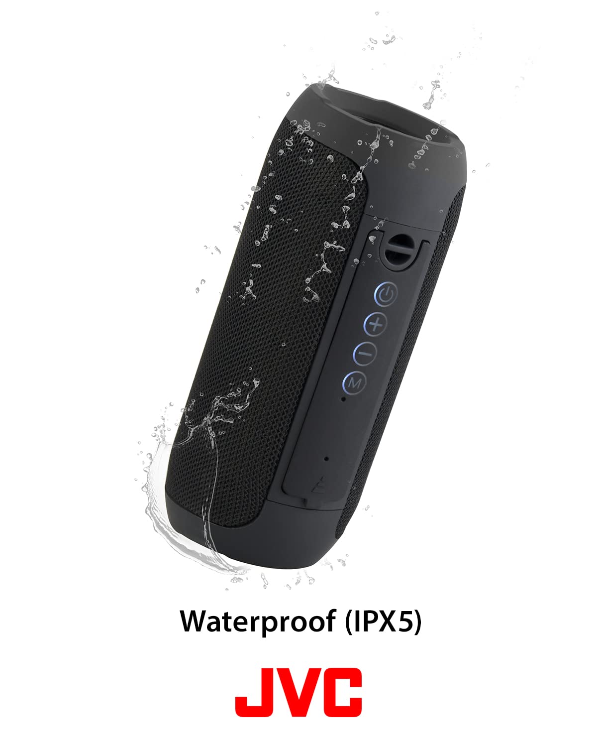 Jvc Portable Wireless Speaker With Surround Sound, Tws Stereo Function, Bluetooth 5.0, Waterproof Ipx5, Up To 18 Hour Battery Li