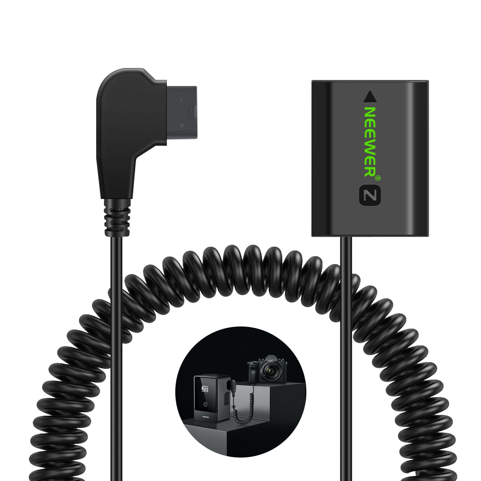 Neewer D Tap To Np Fz100 Dummy Battery With Cable For V Mount Battery, Stable Continuous Power Supply For Sony Zv E1 A1 A7 Iii A