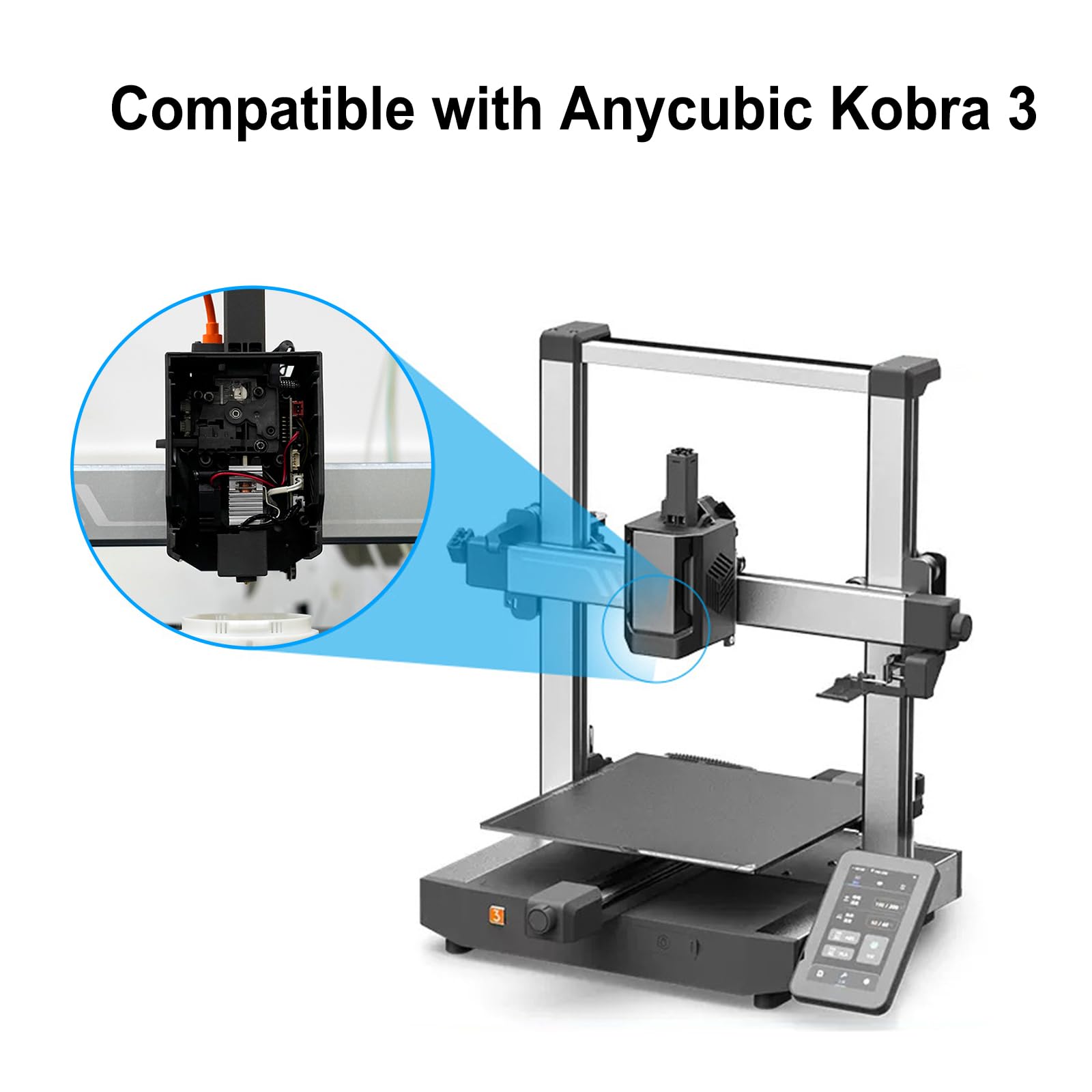 Hikudiy Kobra 3 Combo Hotend, Extruder Print Head Kit Heater Block Heating Tube Thermistor With Extra 0.2Mm 0.4Mm Hardened Steel