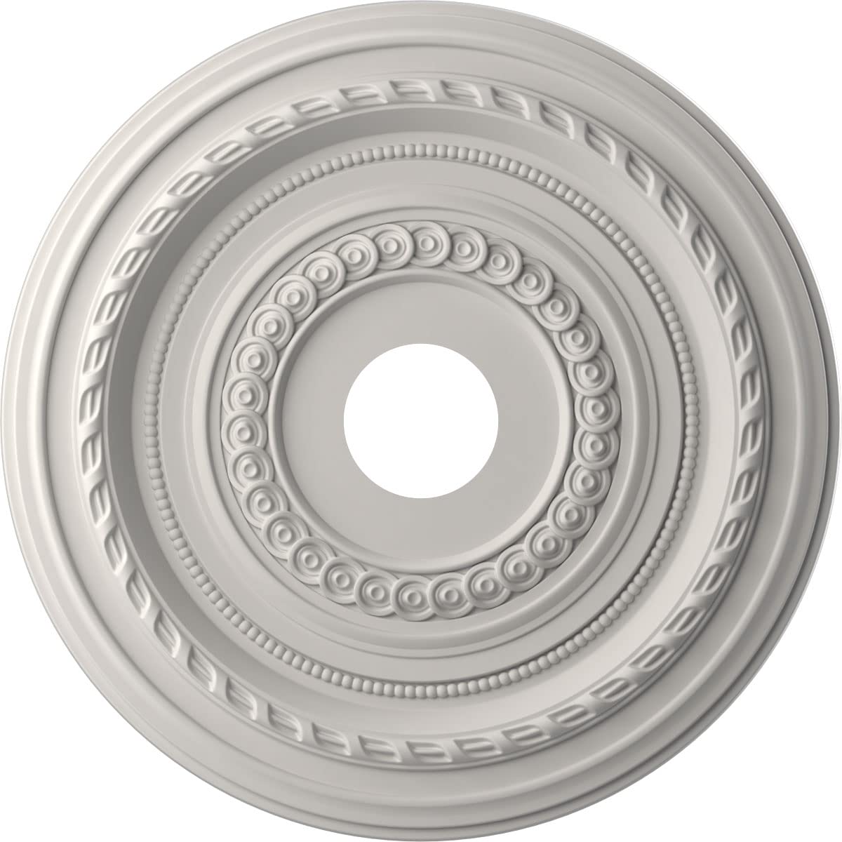 Ekena Millwork Cmp19Cogbw Cole Thermoformed Pvc Ceiling Medallion (Fits Canopies Up To 5 1/8''), 19''Od X 3 1/2''Id X 1''P, Ultr