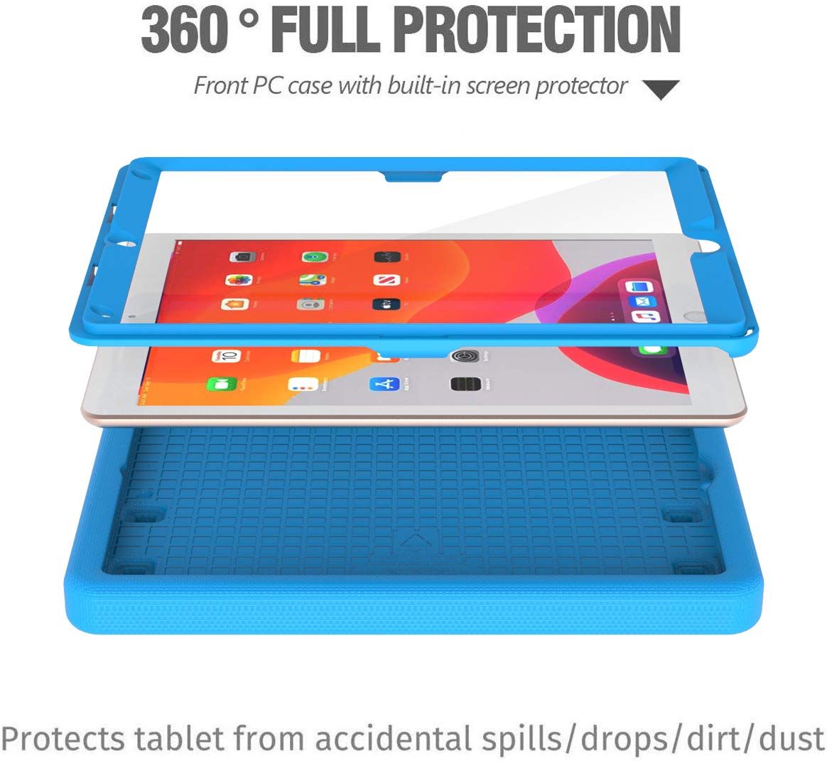 Bmouo Kids Case For New Ipad 10.2 2021/2020/2019   Ipad 9Th/8Th/7Th Generation Case For Kids, With Built In Screen Protector, Sh