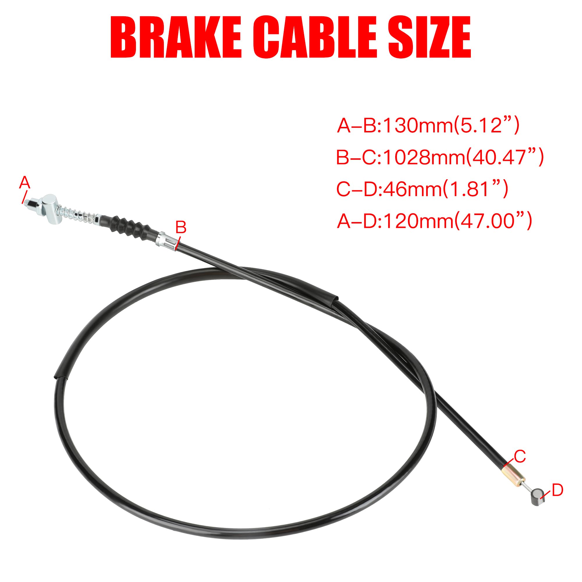 Grehua 47 Inch Front Drum Brake Cable Line Motorcycle Black For 70Cc 90Cc 110Cc Ct70 C70 Xl70 Cl70 Sl70 Z50 C90 Ct90 Sl90 Cl90 M