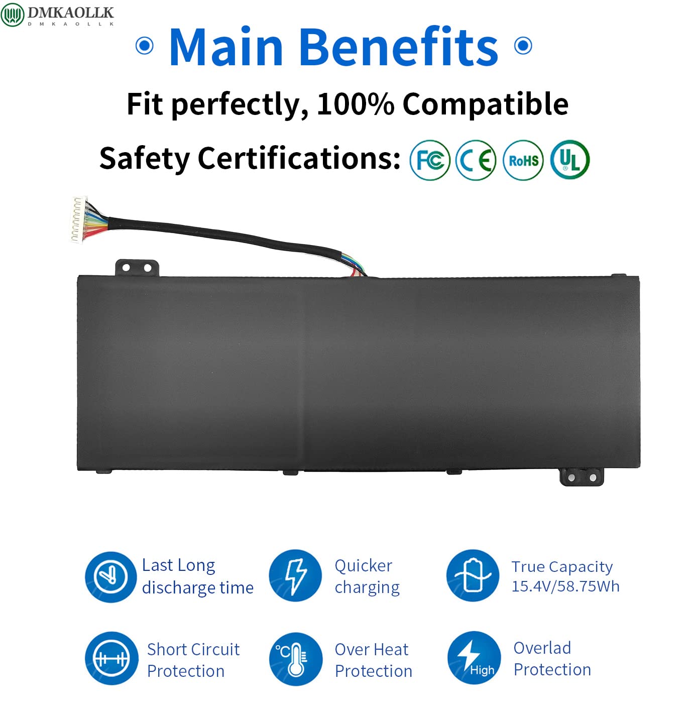 Ap18E7M Ap18E8M Battery For Acer Predator Helios 300 Ph315 52 Ph315 53 Ph317 53 Predator Triton 300 Pt315 51 Nitro 5 An517 52 An