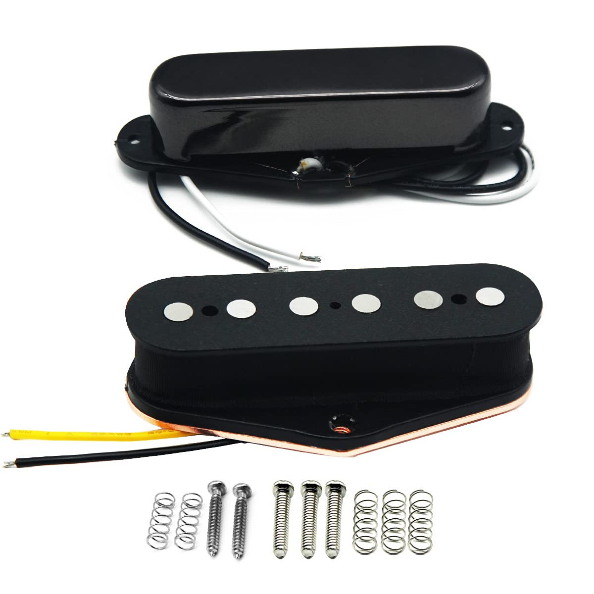 Fleor Alnico 5 Guitar Pickups Tele Bridge Pickup W/Neck Pickup (Black) Fit Fender Telecaster Pickups Part