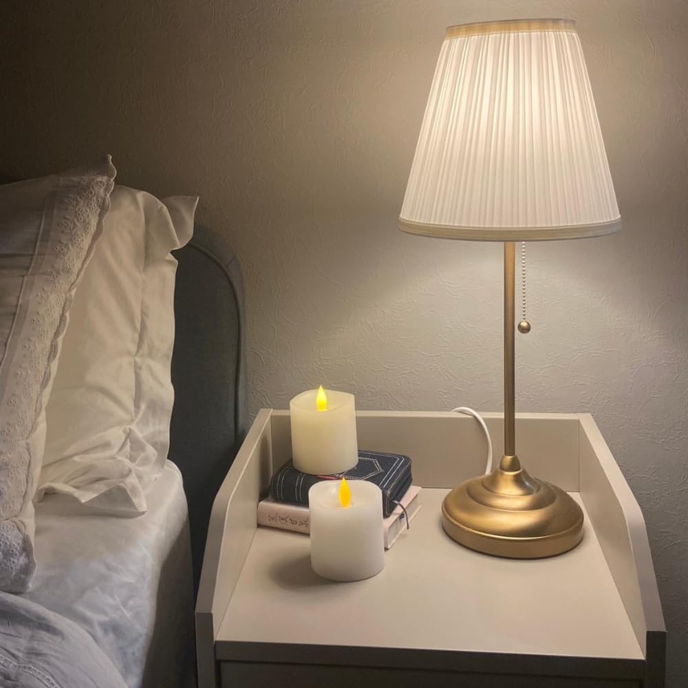 Misstime 3X3 Flickering Flameless Candles Set Of 2,3 Inch Real Wax Led 600 Hours Battery Candles With Timer Remote,Control For W