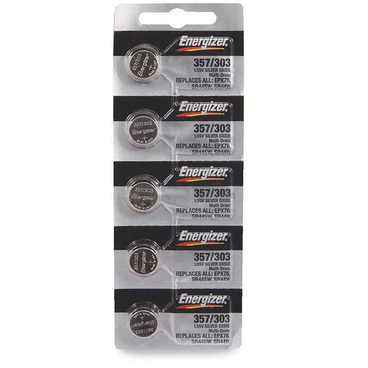 Energizer 357/303 Silver Oxide Battery: Card Of 5