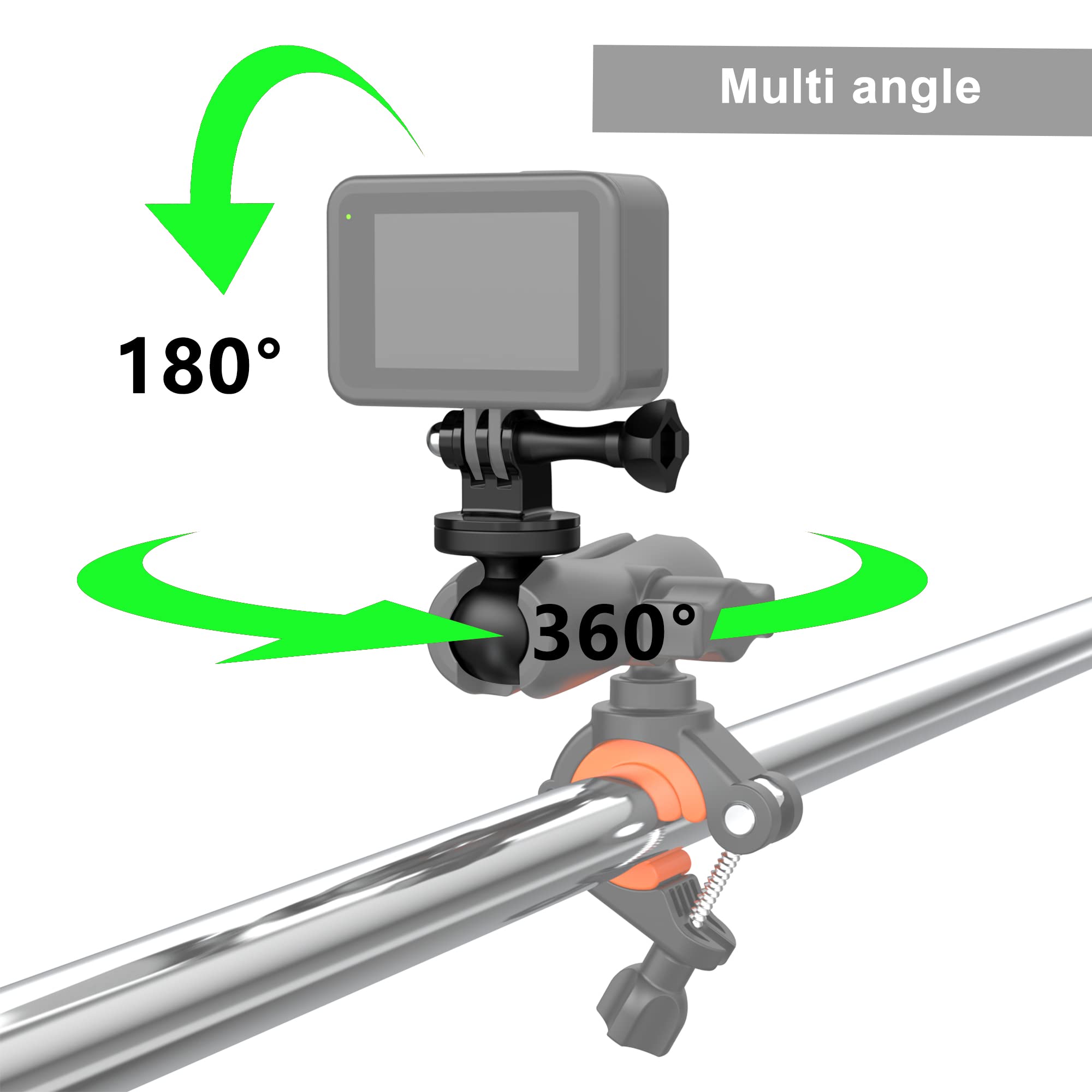 1'' Ball Mount Adapter For Insta360 One X2, X, One R, Rs, Go 2, Gopro Hero, Compatible With Ram Ball Head Mounts B Size Double S