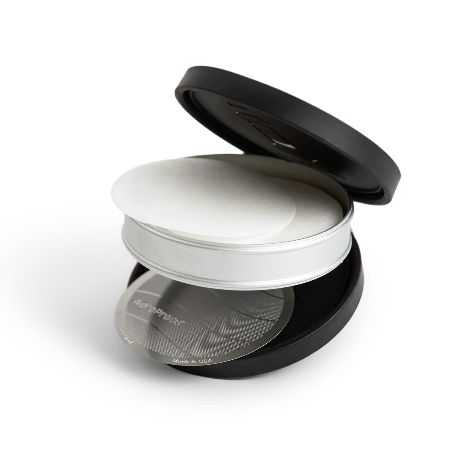 AeroPress Travel Coffee Filter Holder, Dual-Compartment Coffee Filter Case for AeroPress Standard and XL Filters, Waterproof Alu