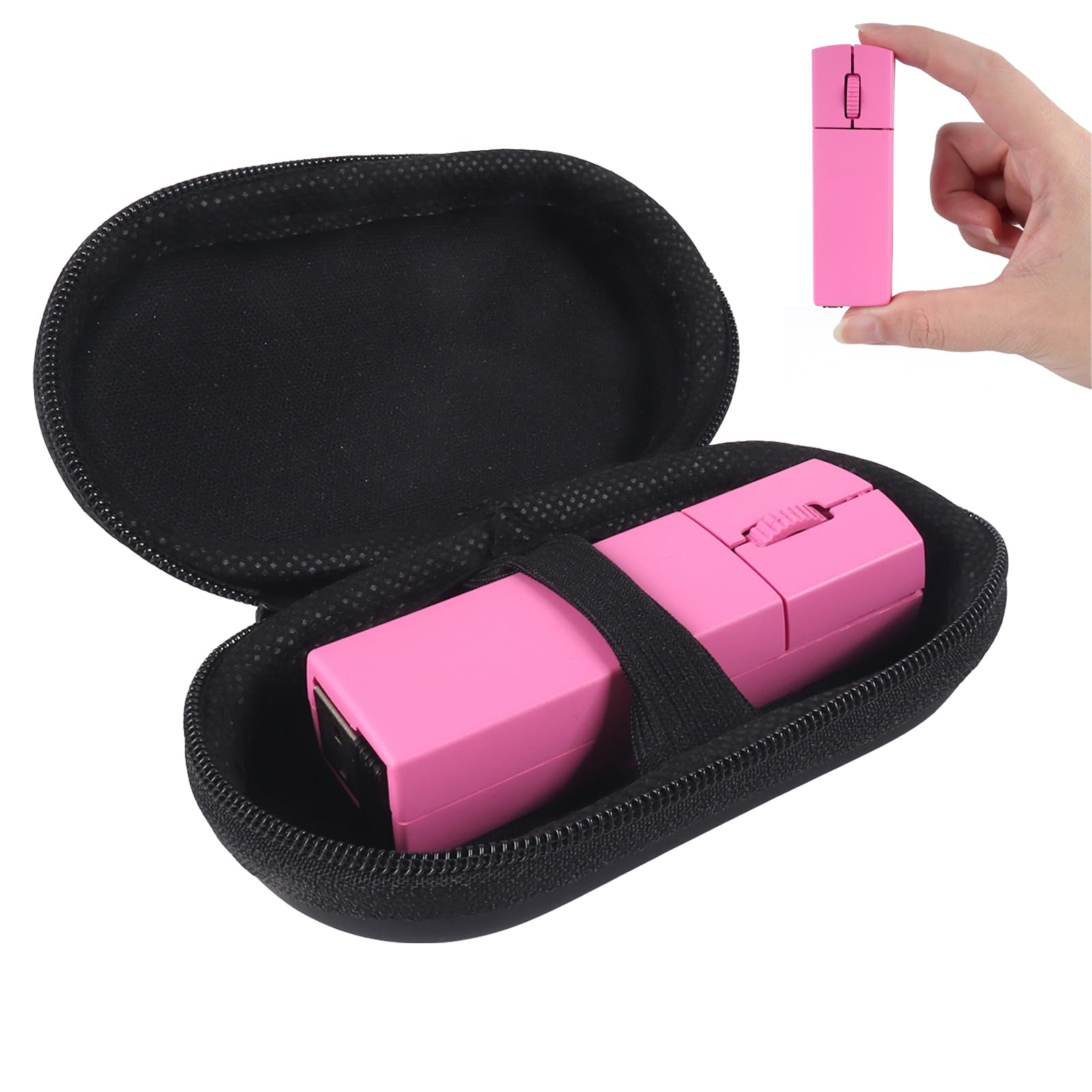 elec Space Wireless Mini Finger Mouse - Silent Dual-Mode Bluetooth & 2.4GHz, Ergonomic Portable PC Mouse with Case, Compatible w