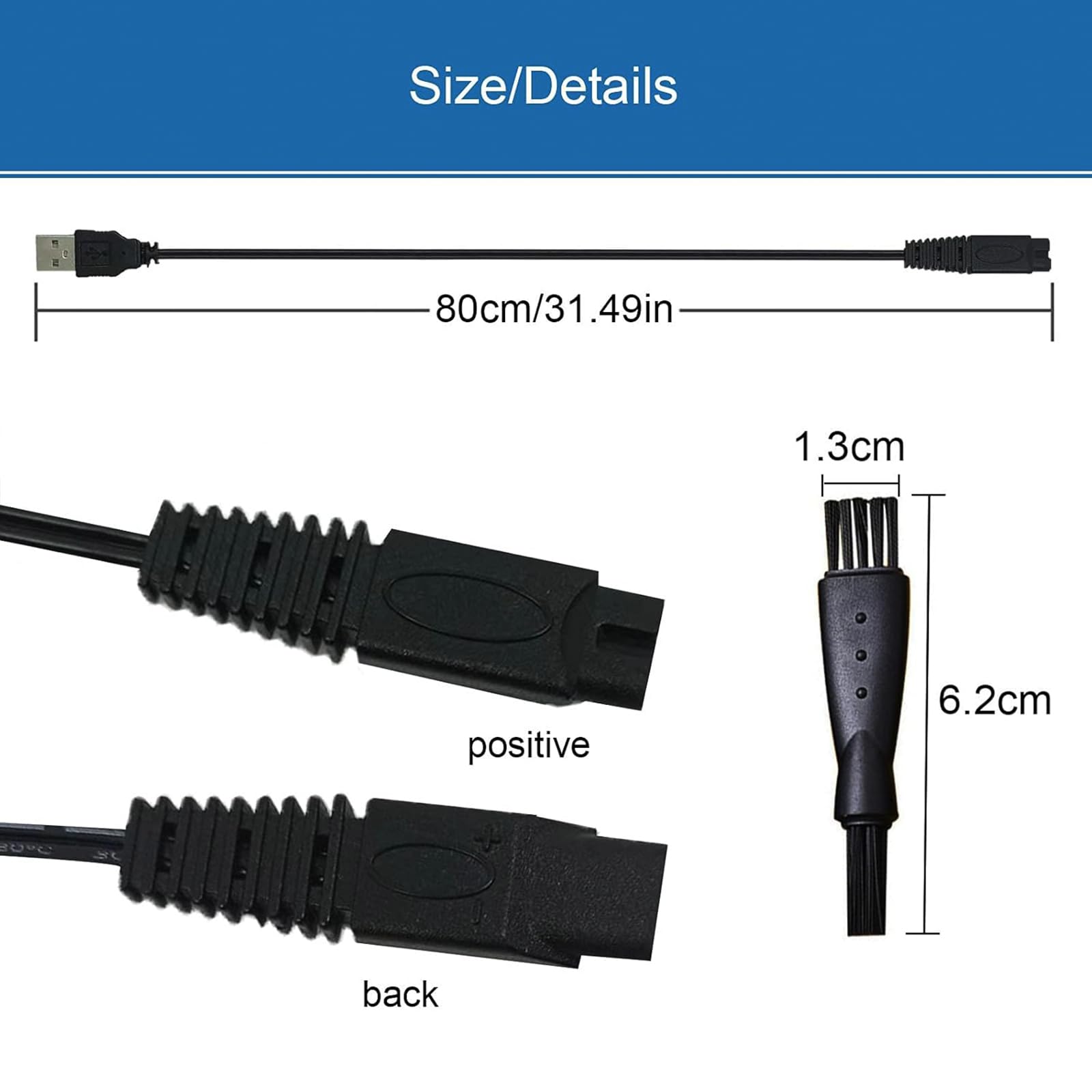 Linmei Usb Shaver Charger For Solo Men'S Rechargeable Full Body Hair Trimmer 5V Usb Replacement Cable For Electric Shaver Chargi