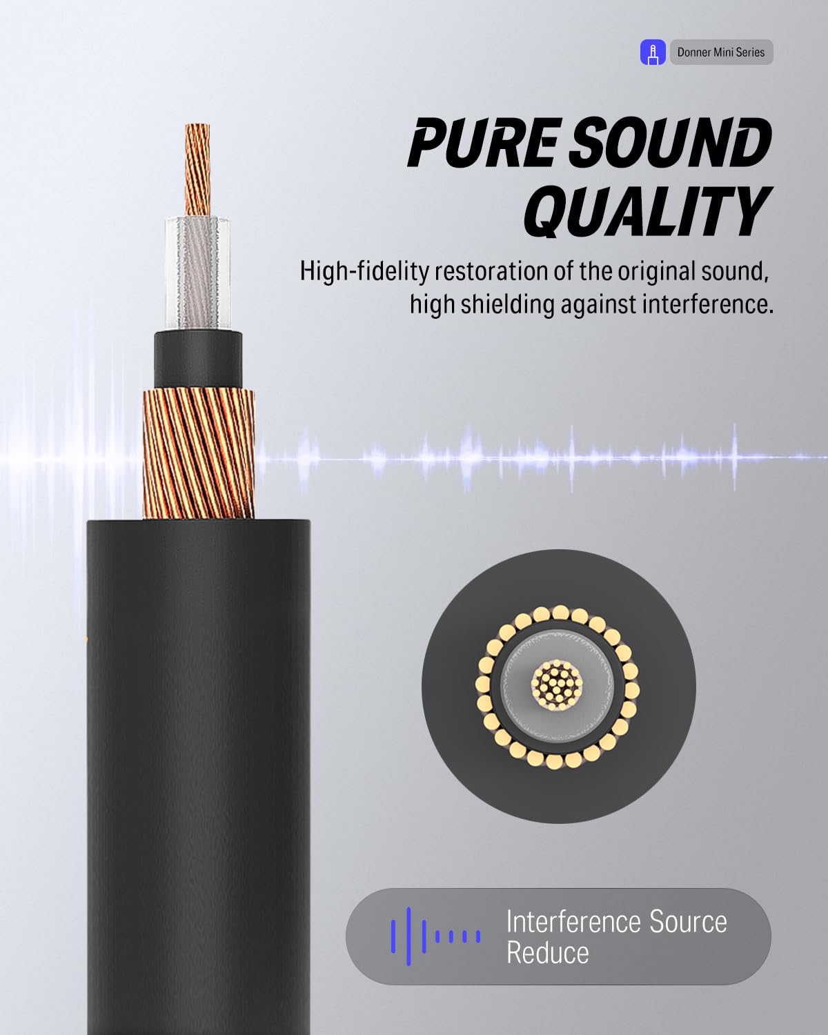 Donner 6 Inch Guitar Effect Pedal Patch Cables Black 3 Packs