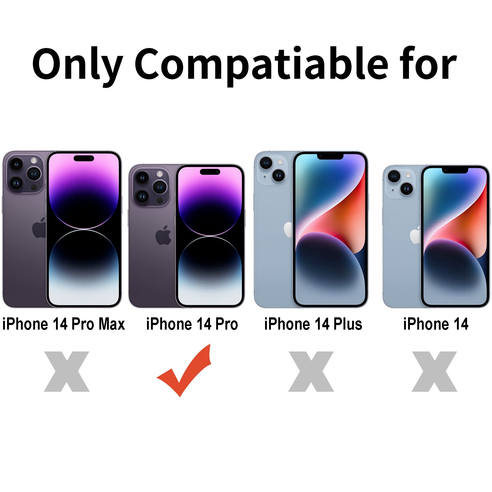 Tenoc Phone Case Compatible With Iphone 14 Pro, Clear Case Shockproof Protective Bumper Slim Cover For 6.1 Inch