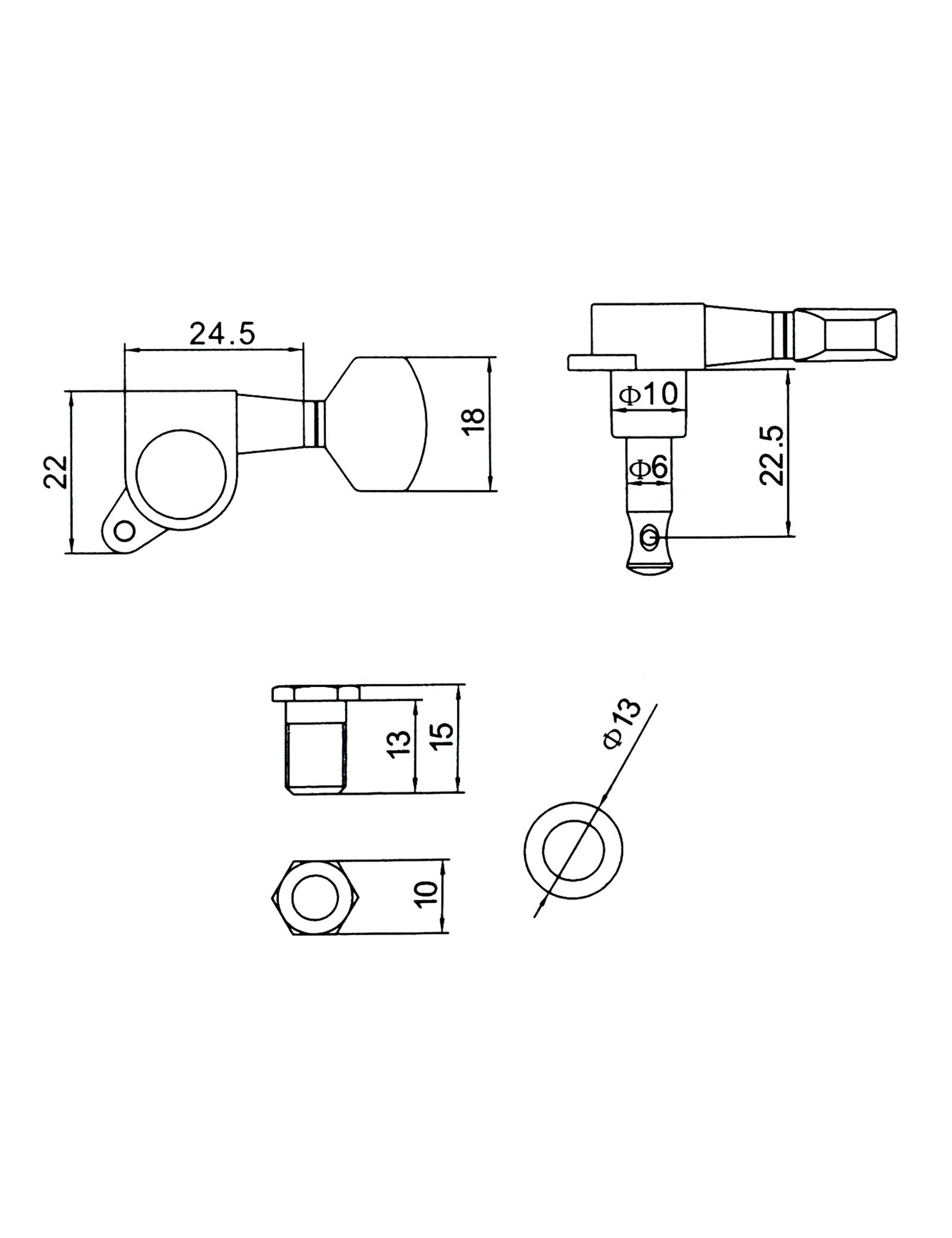 Holmer Sealed String Tuning Pegs Tuning Machines Grover Machine Heads Tuners Tuning Keys 3 Left 3 Right For Acoustic Guitar Or E