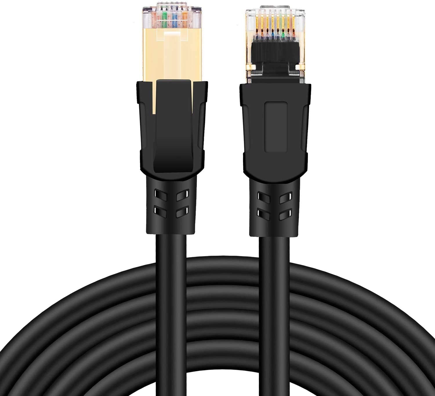 Veetcom Cat8 Ethernet Cable 6.6Ft, High Speed 26Awg Cat8 Lan Network Cable 40Gbps, 2000Mhz With Gold Plated Rj45 Connector, Heav